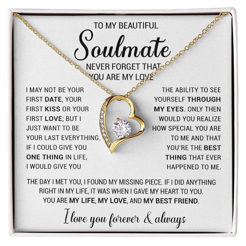 To My Soulmate Necklace Gift For Girlfriend Wife Birthday Gifts Christmas Gifts