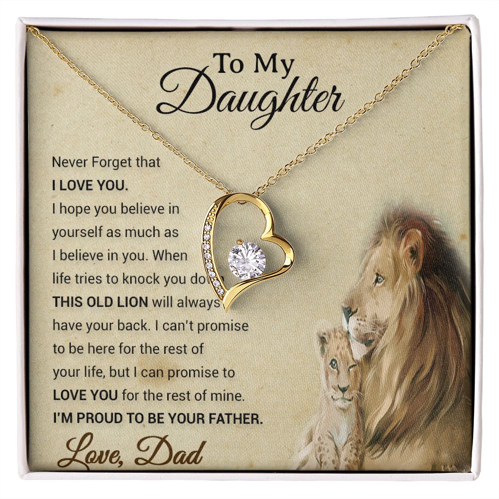 To My Daughter Necklace, Xmas Gift For Daughter From Dad, Daughter Father Lion