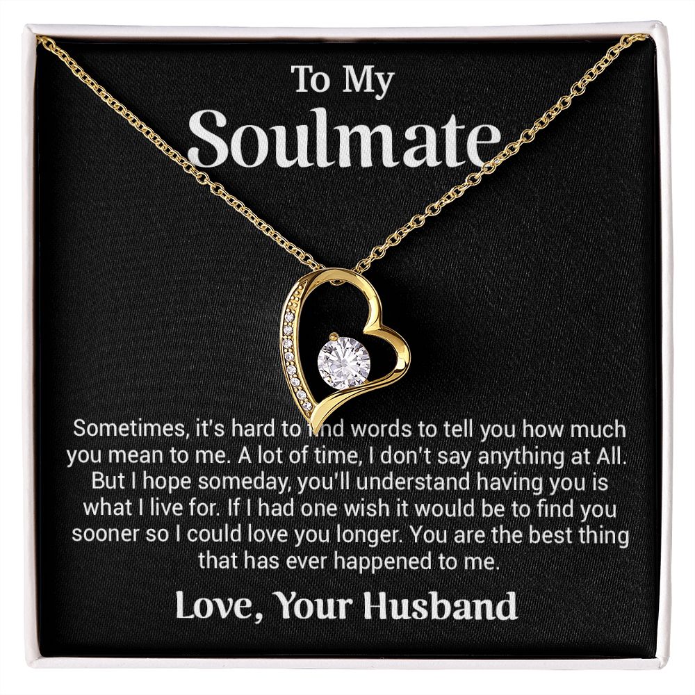 To My Soulmate Gift for Girlfriend, Fiance, Wife Necklace,Valentine Day Gift
