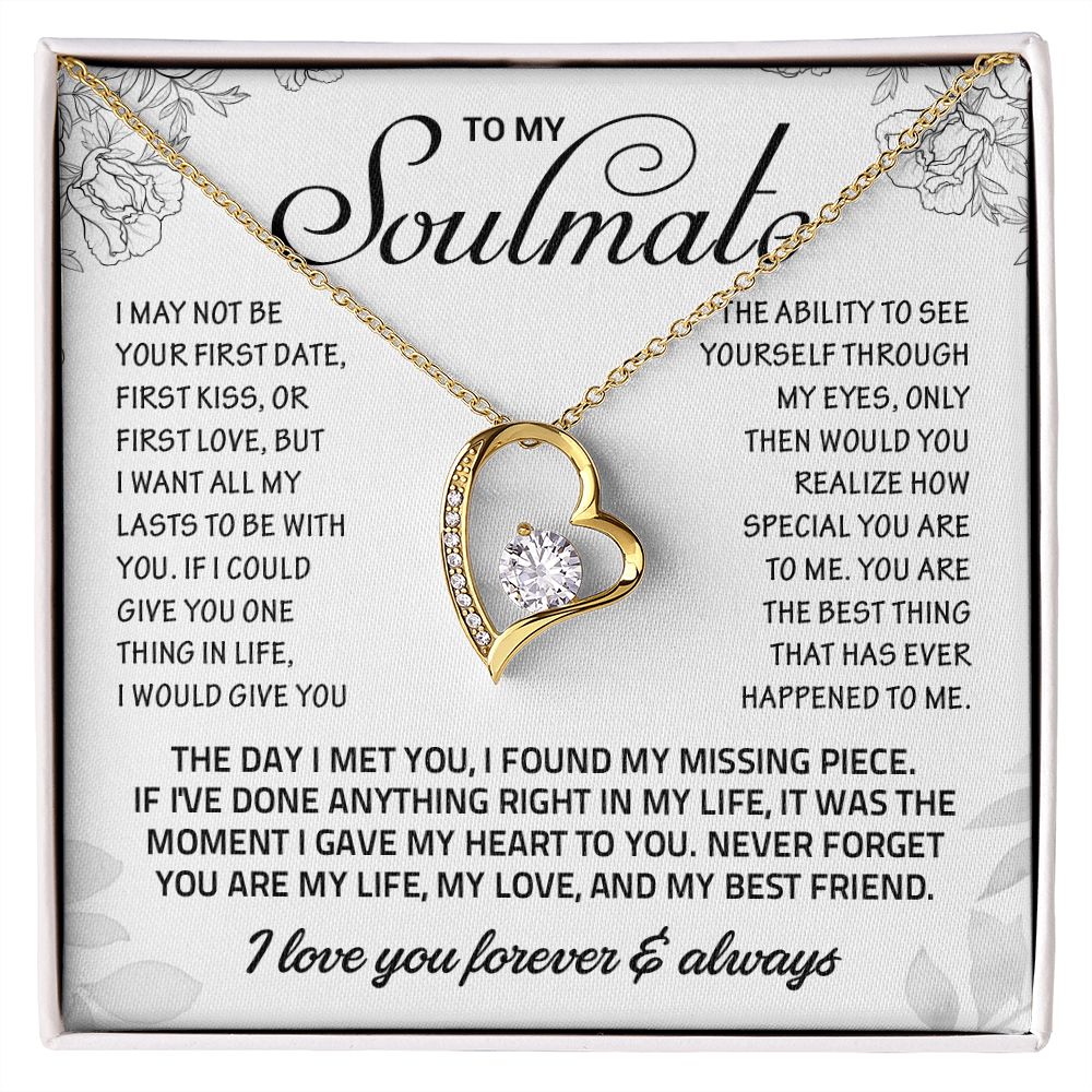 To My Soulmate Necklace, Gift for Wife, Girlfriend, Anniversary Gift, Xmas Gift