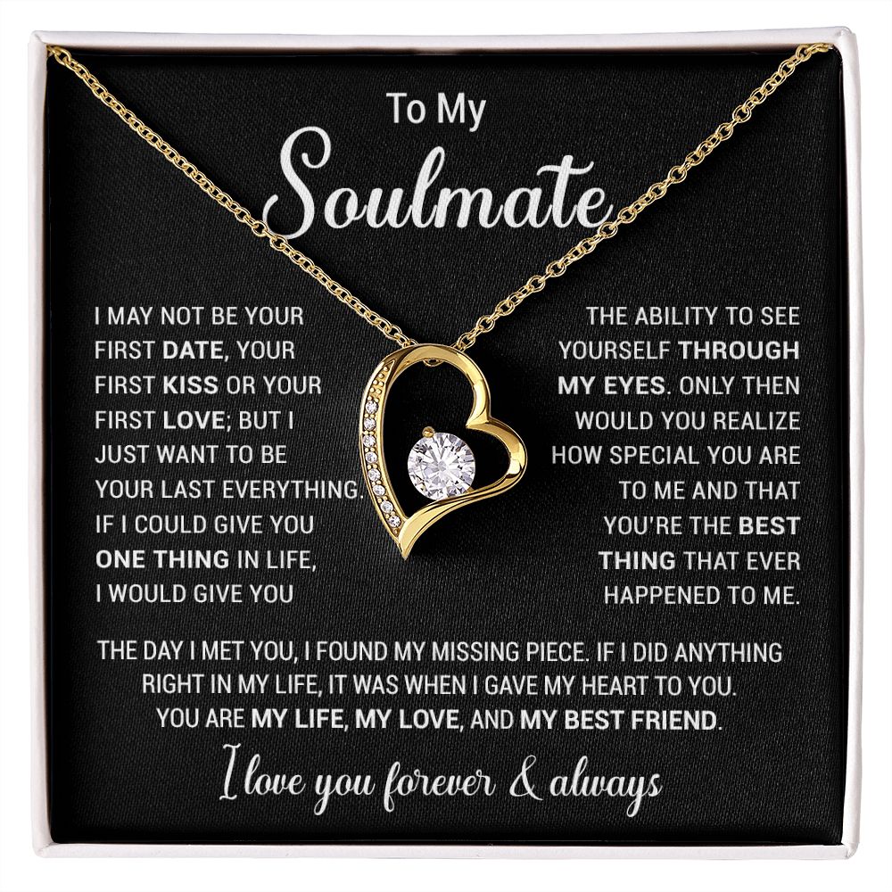 To My Soulmate Necklace, Gift for Wife, Girlfriend, Anniversary Gift, Xmas Gift