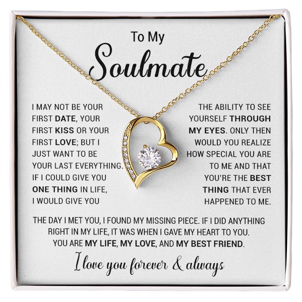To My Soulmate Necklace, Gift for Wife, Girlfriend, Anniversary Gift, Xmas Gift