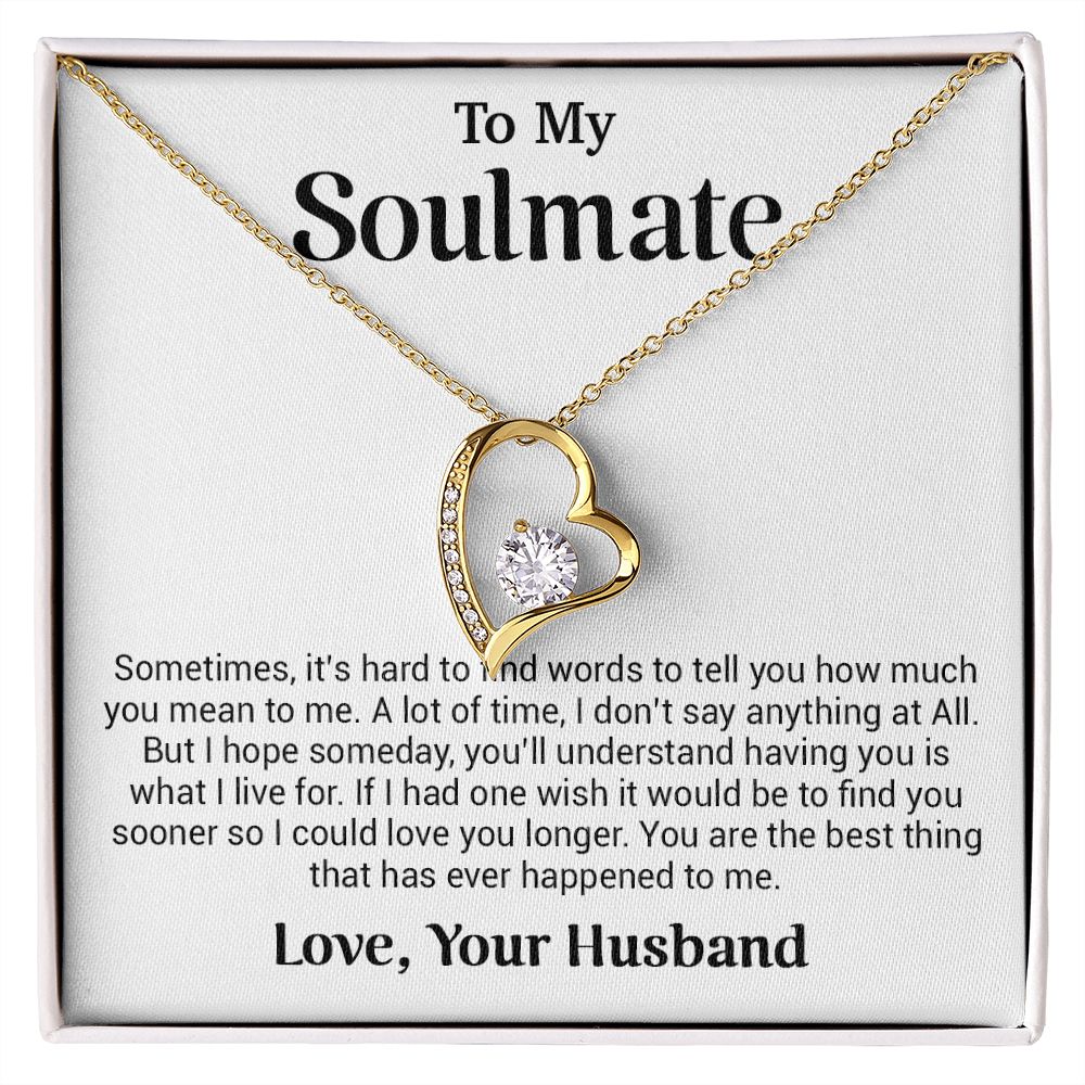 To My Soulmate Gift for Girlfriend, Fiance, Wife Necklace,Valentine Day Gift