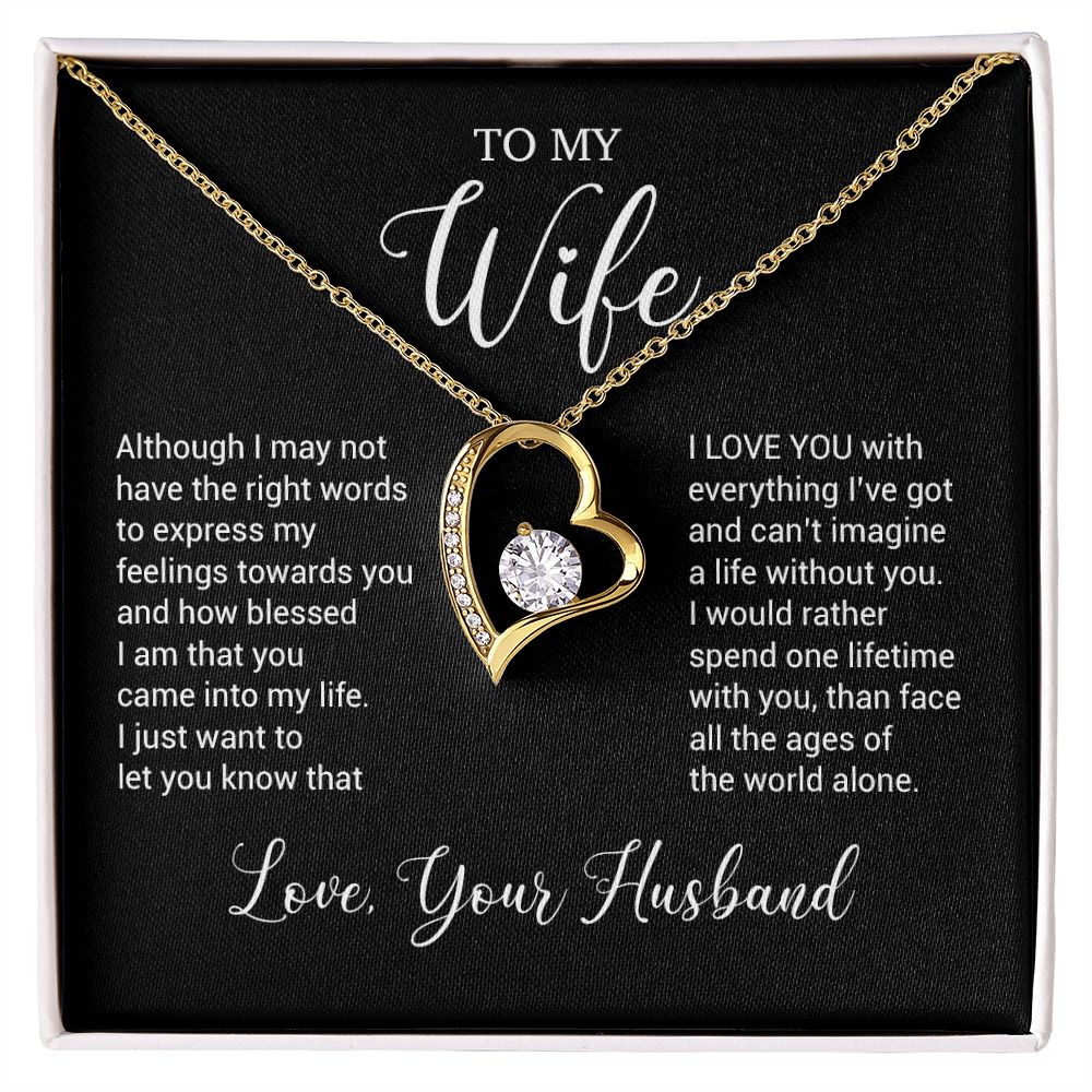 To My Wife Necklace, Wife Husband Necklace, Wife Birthday Gift, Valentine Gift
