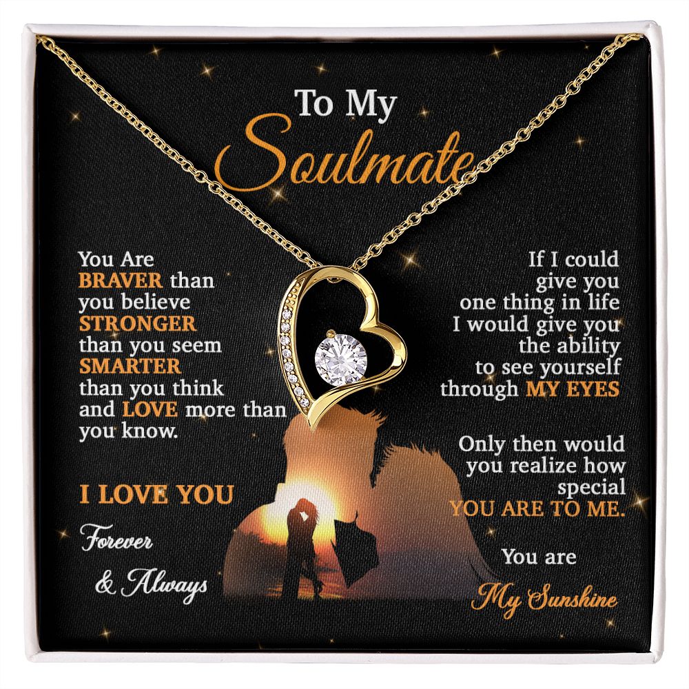 To My Soulmate Necklace, Gift For Wife Girlfriend From Husband, Birthday Gift