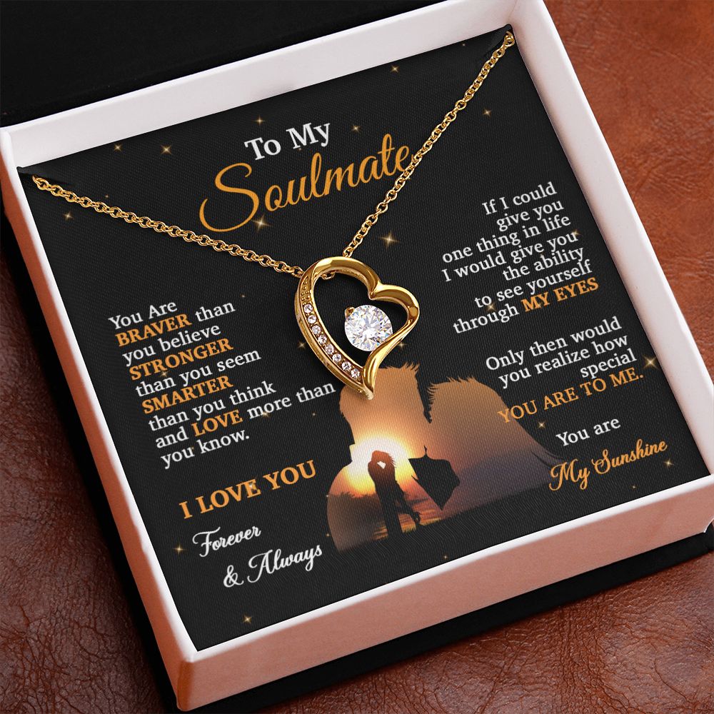 To My Soulmate Necklace, Gift For Wife Girlfriend From Husband, Birthday Gift