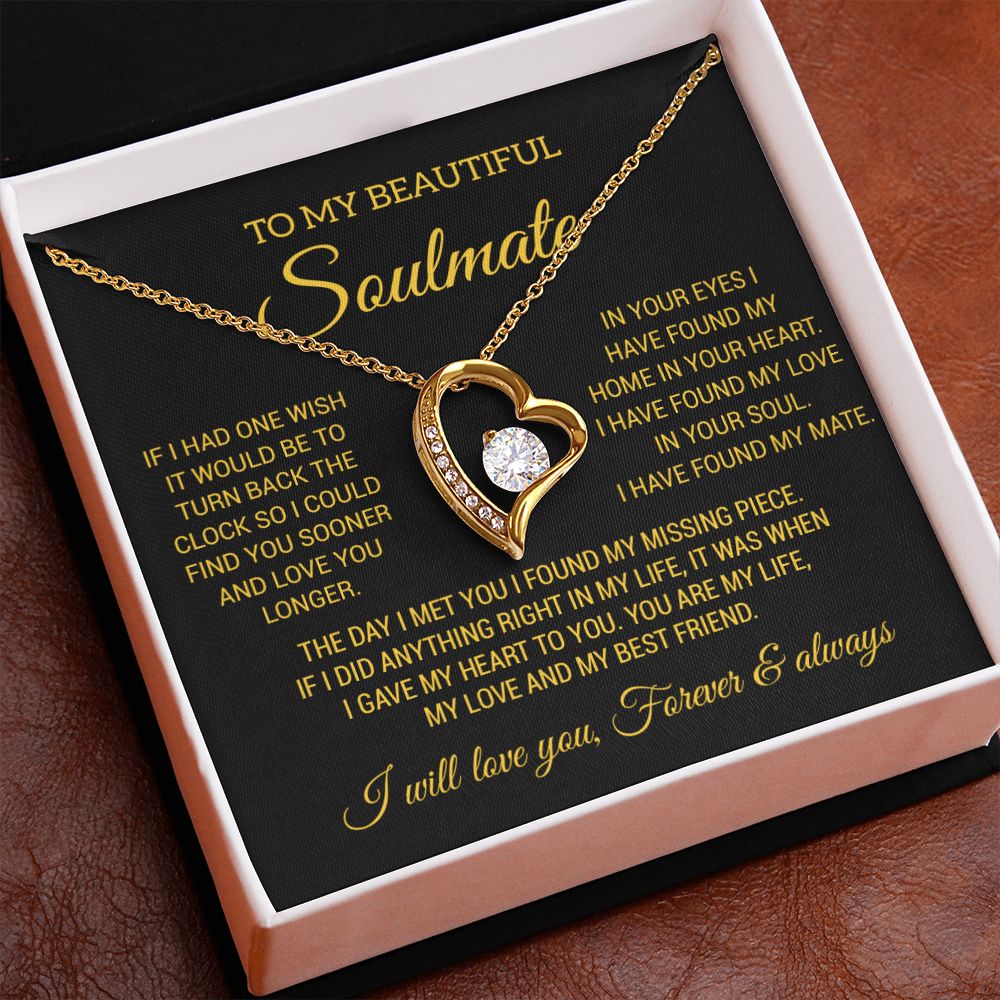 To My Soulmate Necklace, Wife Necklace Gift for Fiancée, Gifts for Her