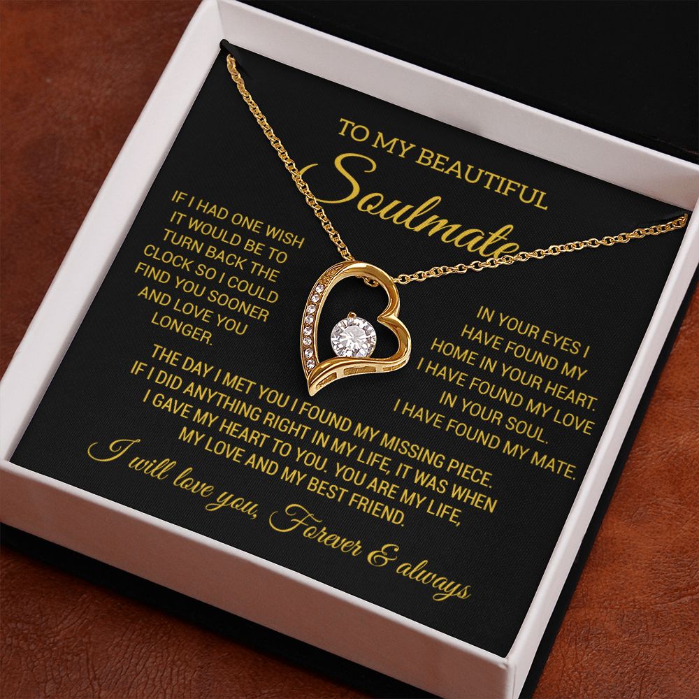 To My Soulmate Necklace, Wife Necklace Gift for Fiancée, Gifts for Her