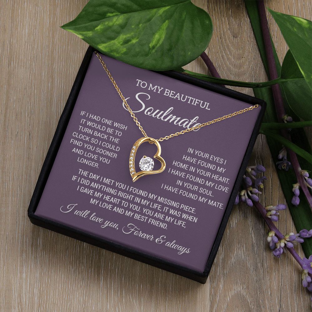 To My Soulmate Necklace, Gift For Wife Girlfriend From Husband, Birthday Gift
