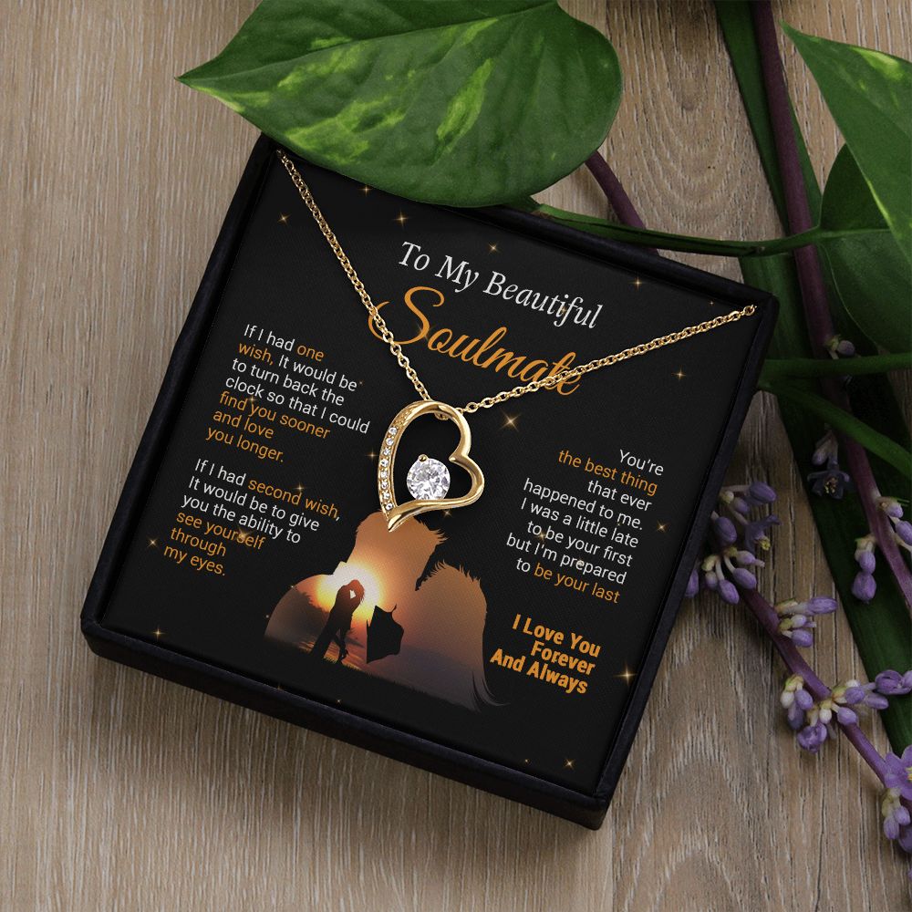 To My Soulmate Necklace, Gift For Wife Girlfriend From Husband, Birthday Gift
