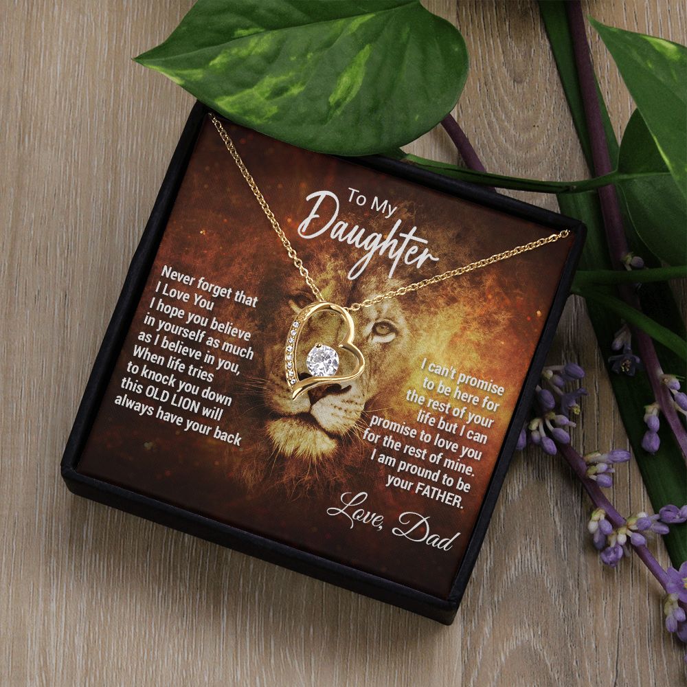 To My Daughter Necklace, Xmas Gift For Daughter From Dad, Daughter Father Lion