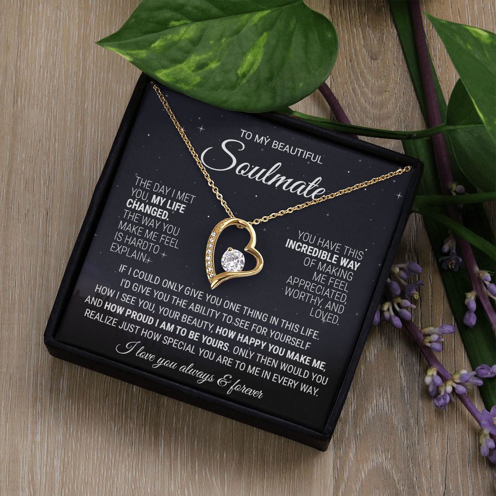 To My Soulmate Necklace, Gift For Wife Girlfriend From Husband, Birthday Gift