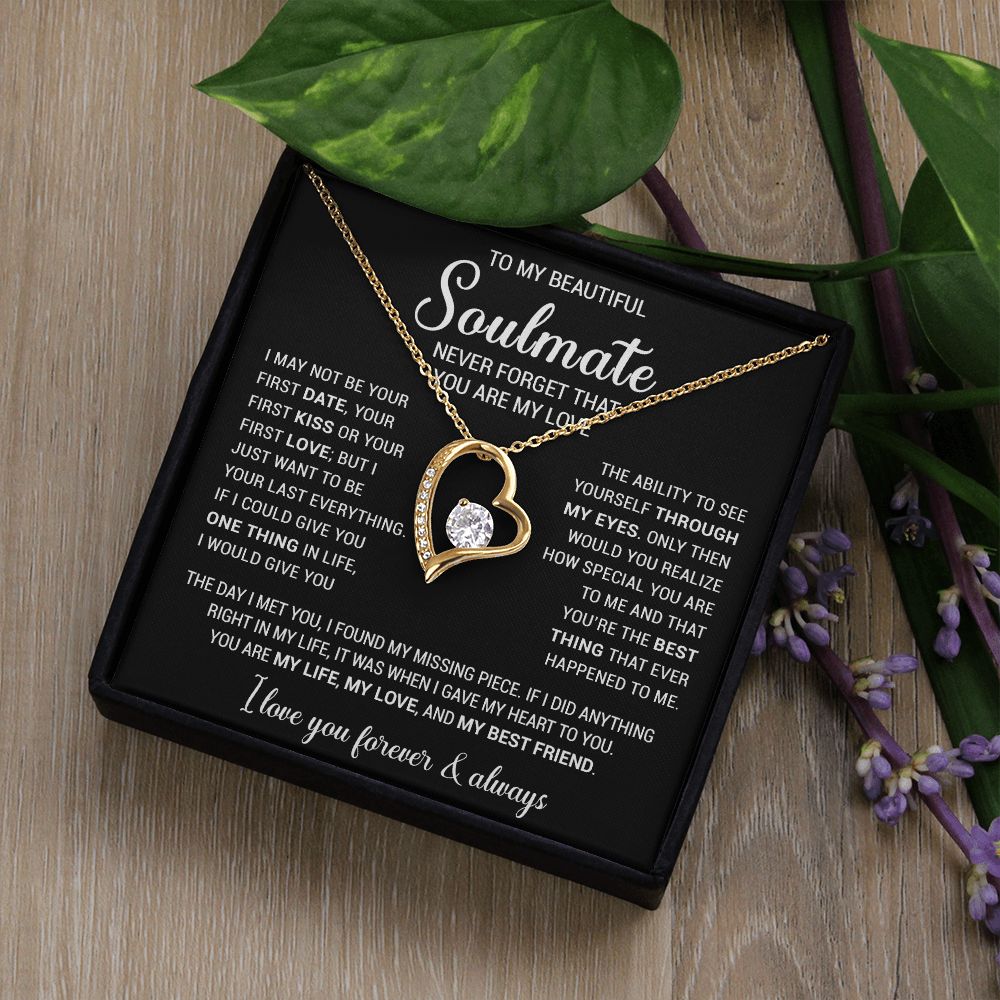 To My Soulmate Necklace Gift For Girlfriend Wife Birthday Gifts Christmas Gifts