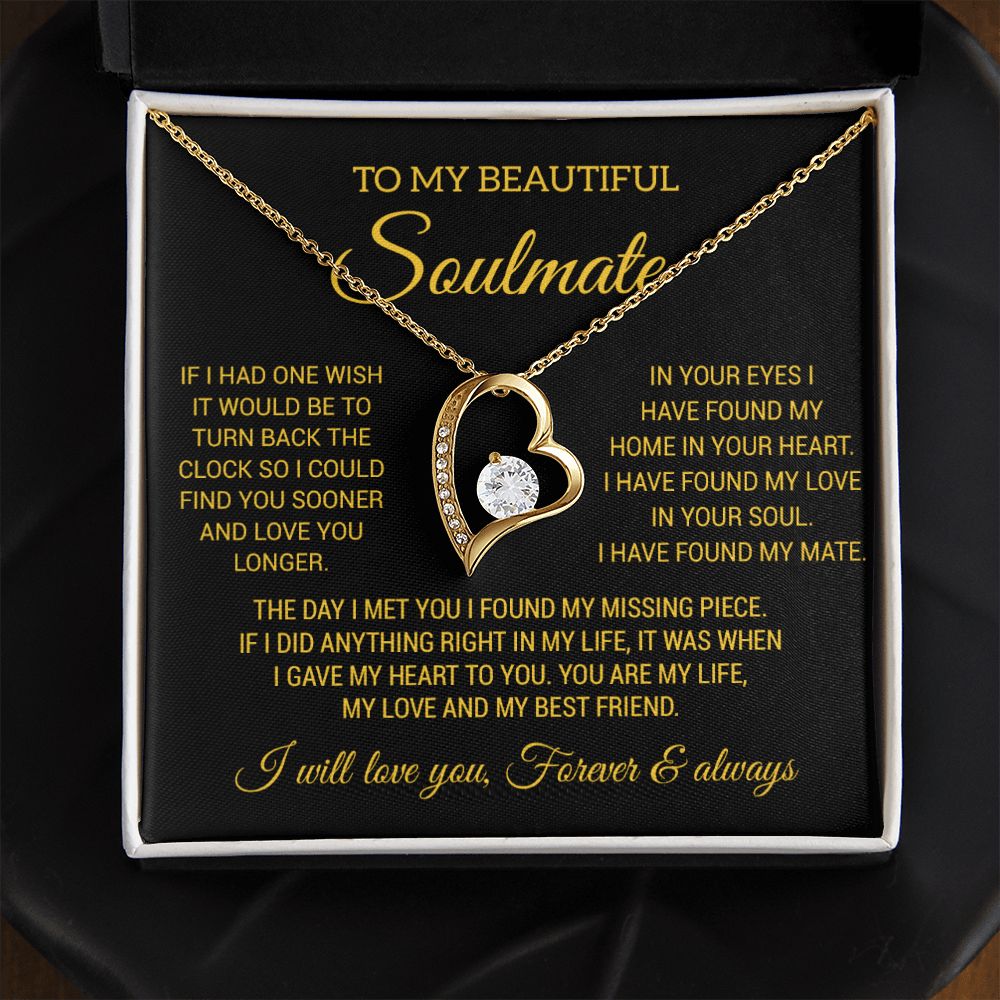 To My Soulmate Necklace, Wife Necklace Gift for Fiancée, Gifts for Her