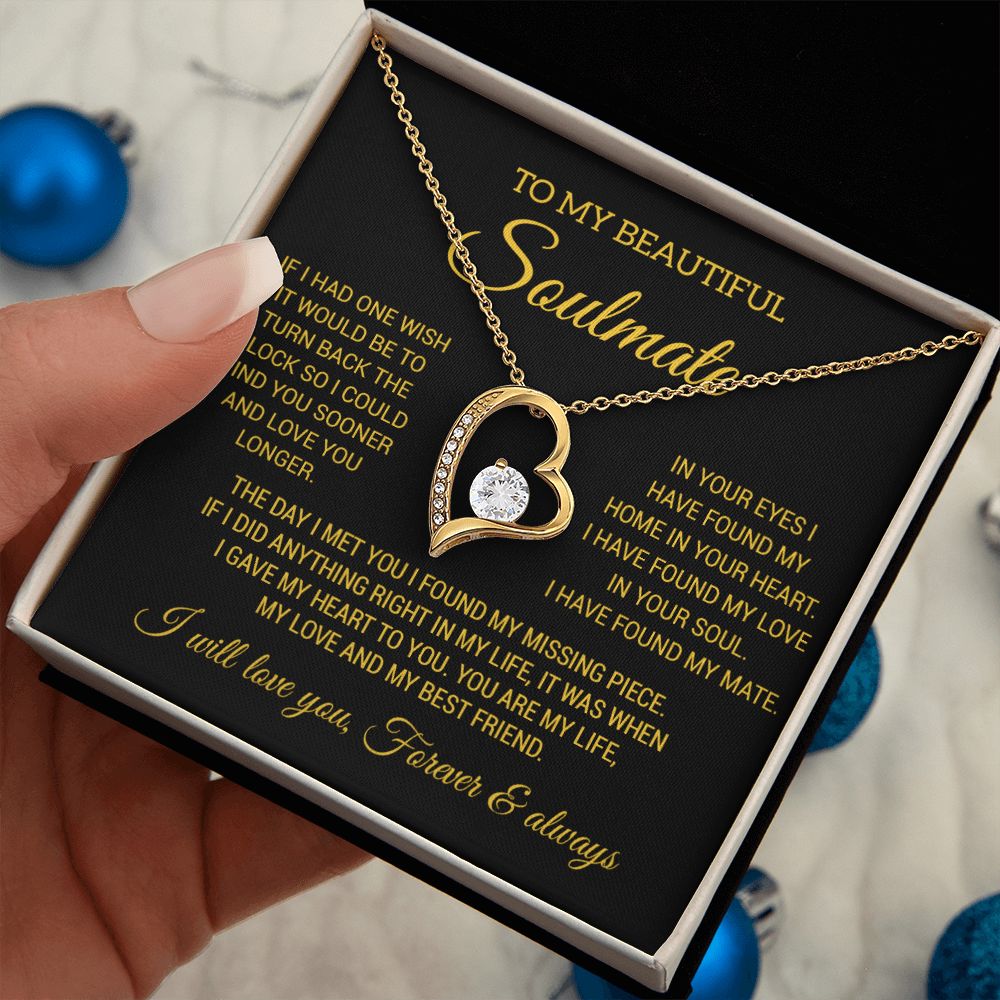 To My Soulmate Necklace, Wife Necklace Gift for Fiancée, Gifts for Her