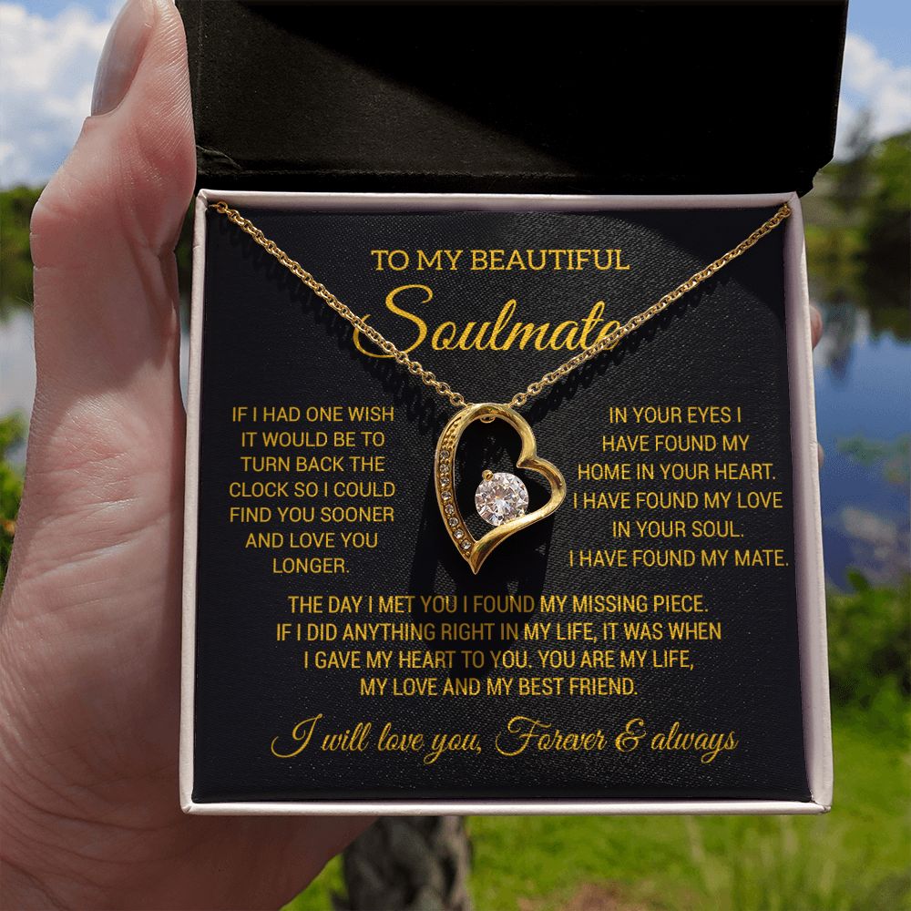 To My Soulmate Necklace, Wife Necklace Gift for Fiancée, Gifts for Her