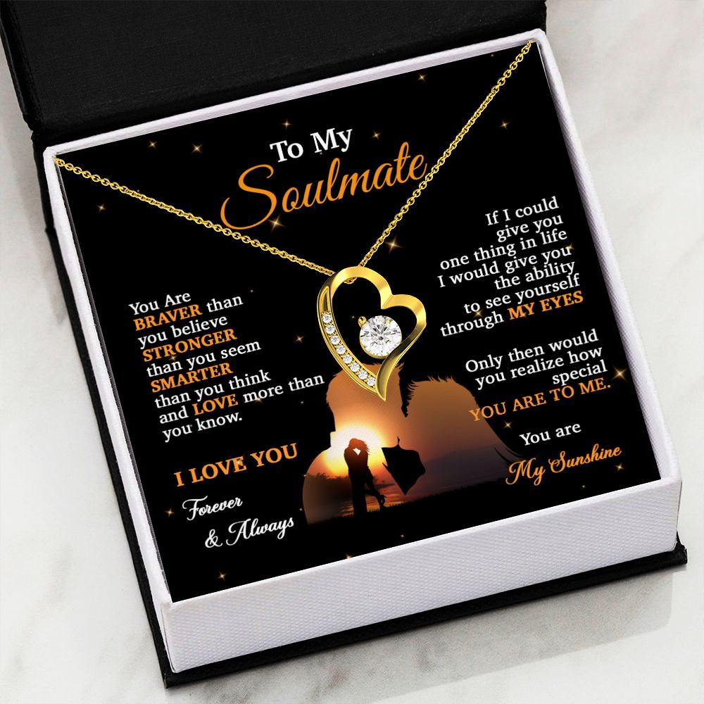 To My Soulmate Necklace, Gift For Wife Girlfriend From Husband, Birthday Gift