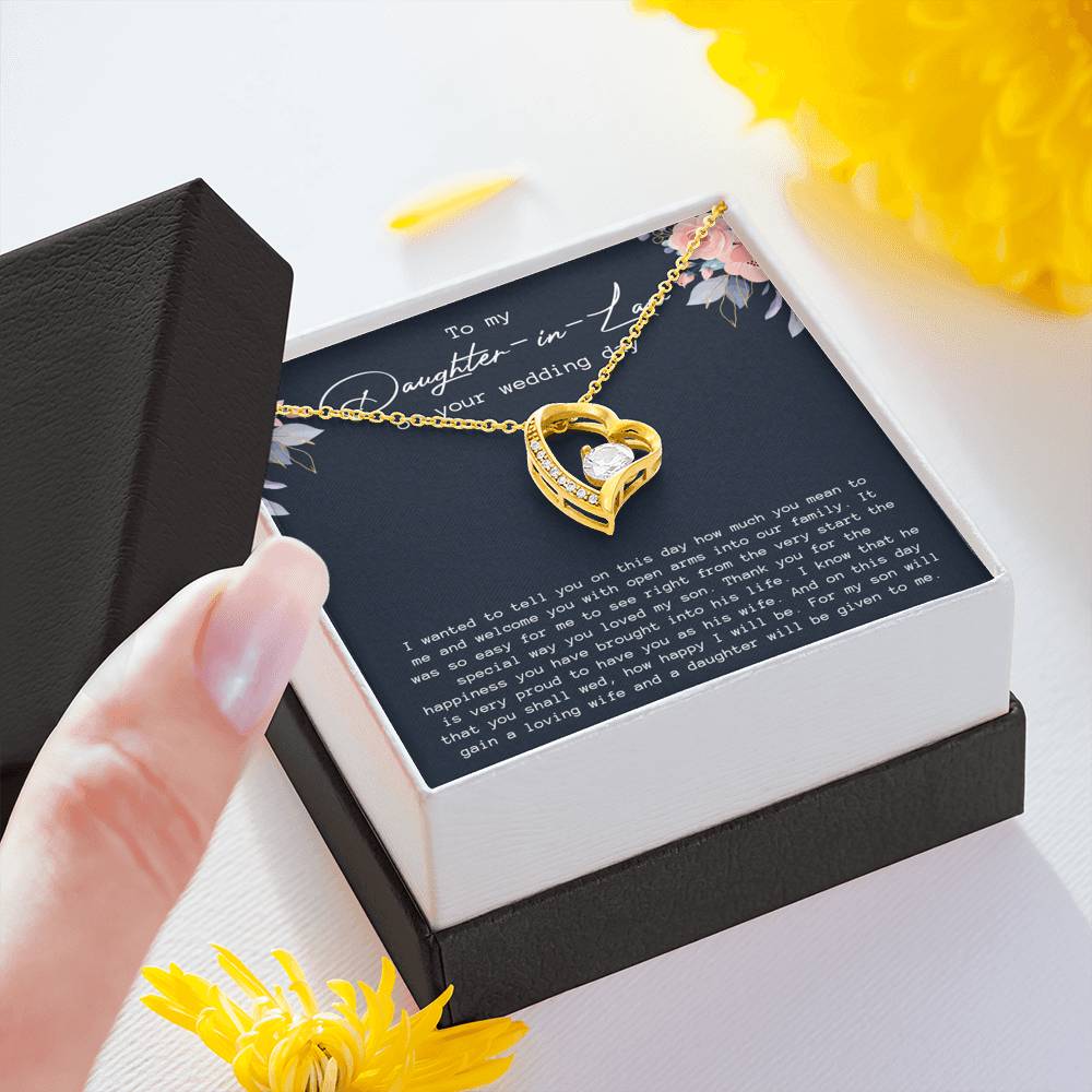 To My Daughter In Law Necklace, Wedding Gift, Bride Gift from Mother In Law