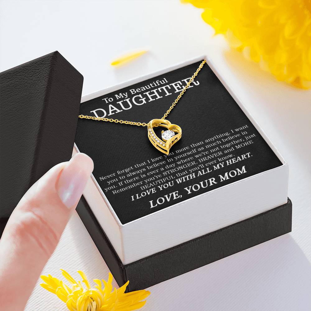 To My Beautiful Daughter Necklace, Necklace for Daughter, Daughter Gifts, Gifts for Daughter