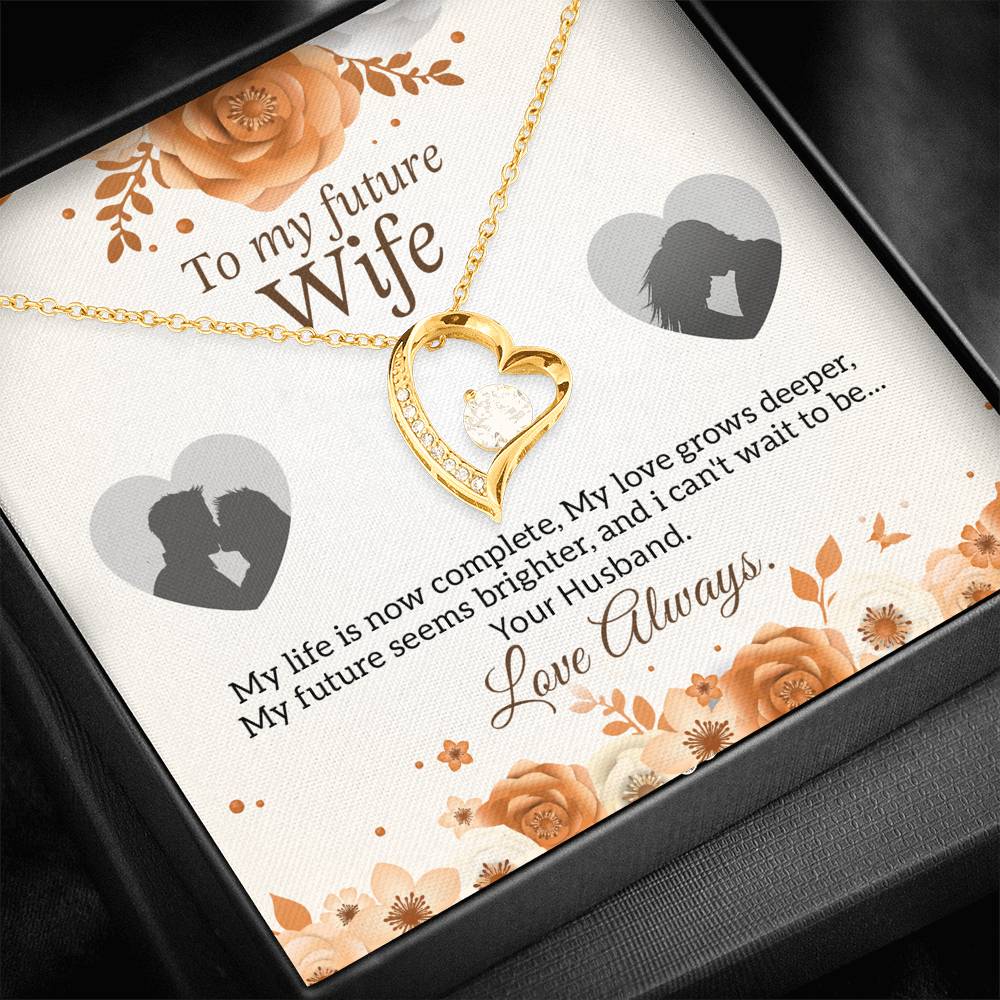 To My Future Wife Forever Love Necklace Gift for Wife Message Card