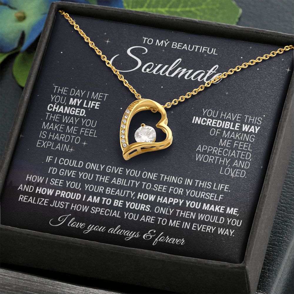 To My Soulmate Necklace, Gift For Wife Girlfriend From Husband, Birthday Gift