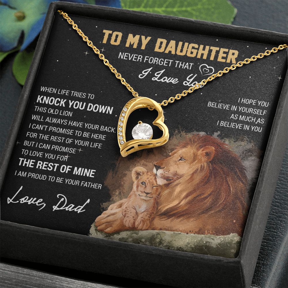 To My Daughter Necklace, Gift For Daughter From Dad, Daughter Father Lion