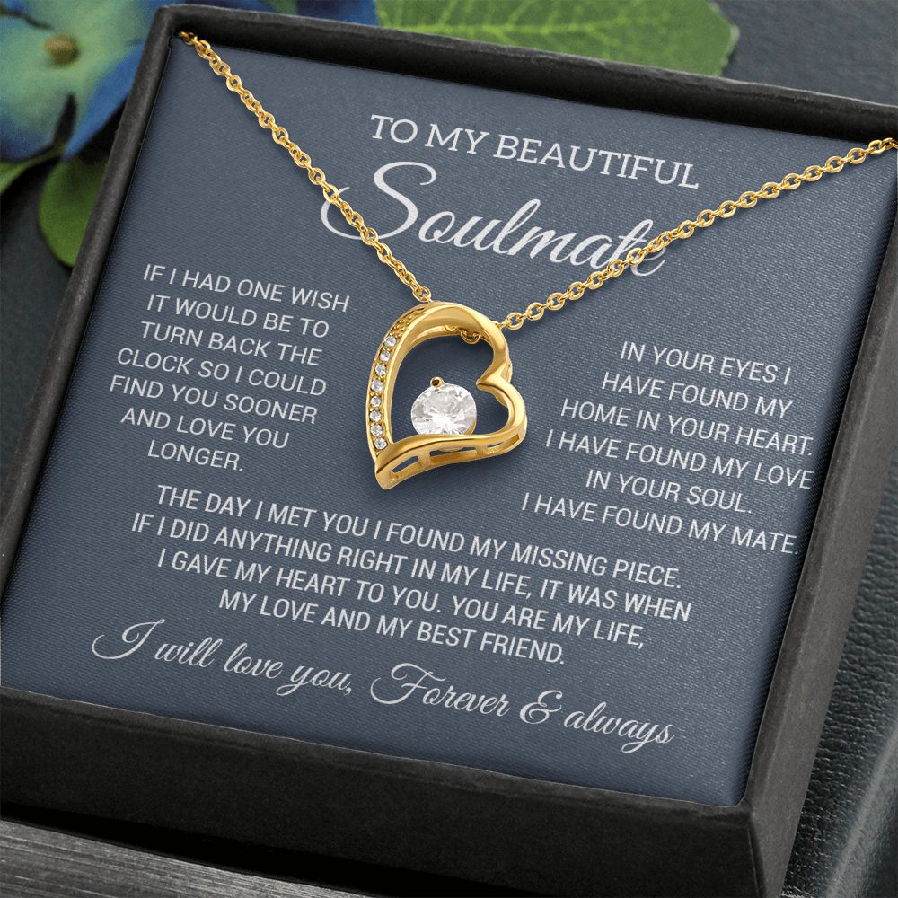 To My Soulmate Necklace, Gift For Wife Girlfriend From Husband, Birthday Gift