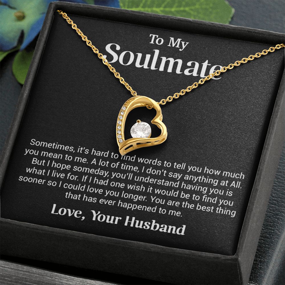 To My Soulmate Gift for Girlfriend, Fiance, Wife Necklace,Valentine Day Gift