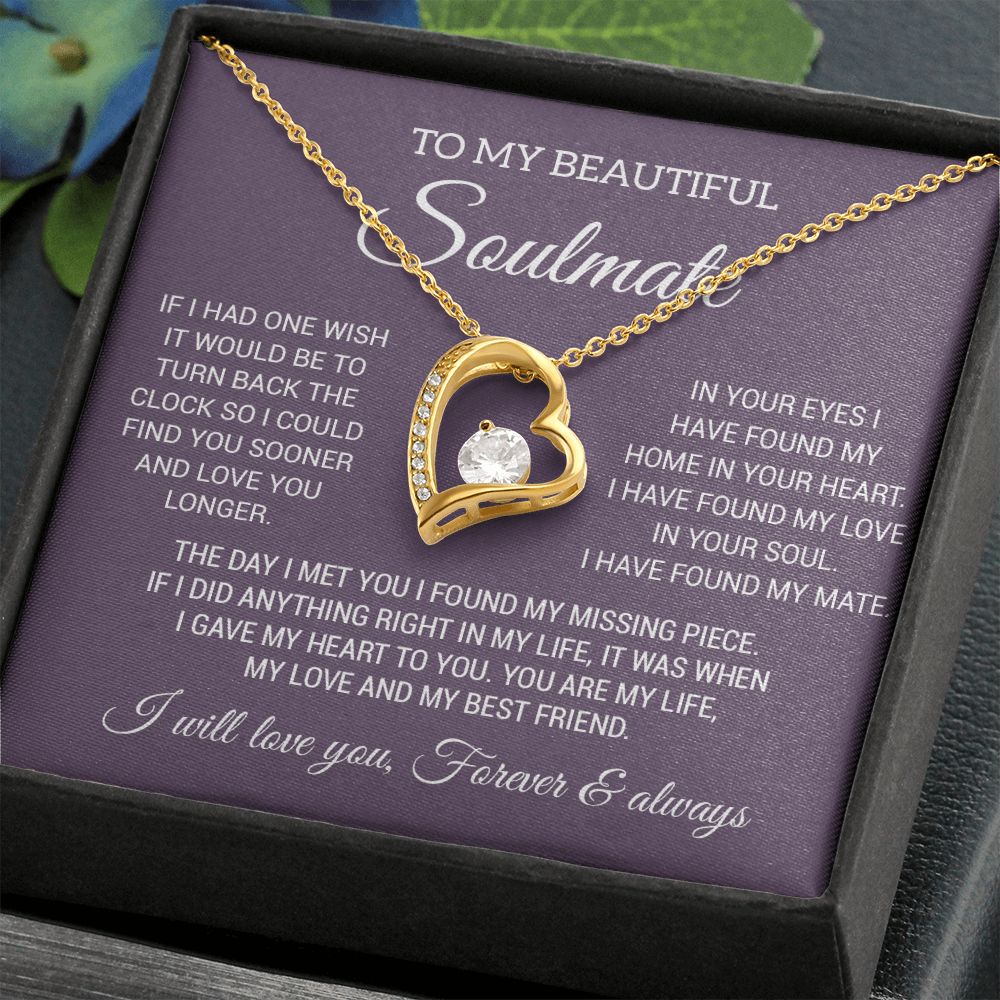 To My Soulmate Necklace, Gift For Wife Girlfriend From Husband, Birthday Gift