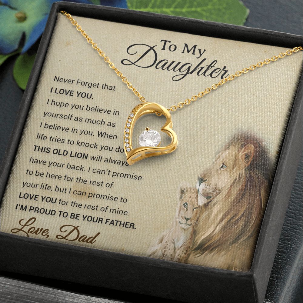 To My Daughter Necklace, Xmas Gift For Daughter From Dad, Daughter Father Lion