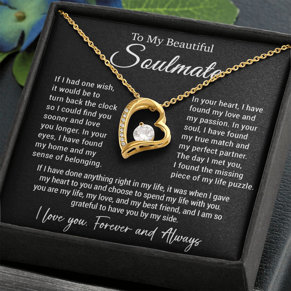To My Soulmate Necklace, Gift For Wife Girlfriend From Husband, Valentines Day