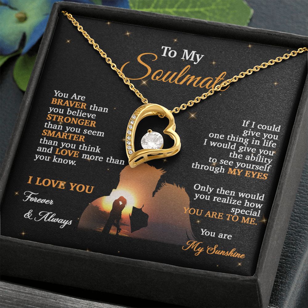 To My Soulmate Necklace, Gift For Wife Girlfriend From Husband, Birthday Gift