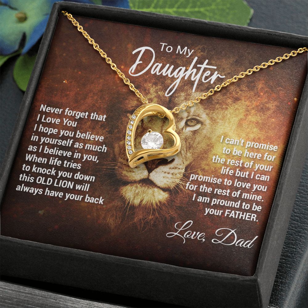 To My Daughter Necklace, Xmas Gift For Daughter From Dad, Daughter Father Lion