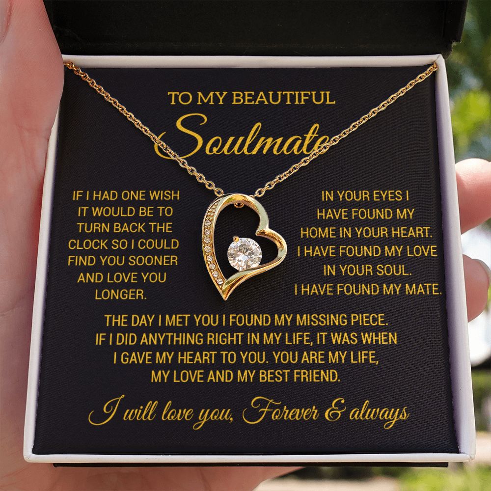 To My Soulmate Necklace, Wife Necklace Gift for Fiancée, Gifts for Her