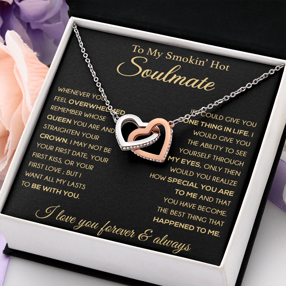 To My Soulmate Necklace Engagement Anniversary Gift for Her Birthday