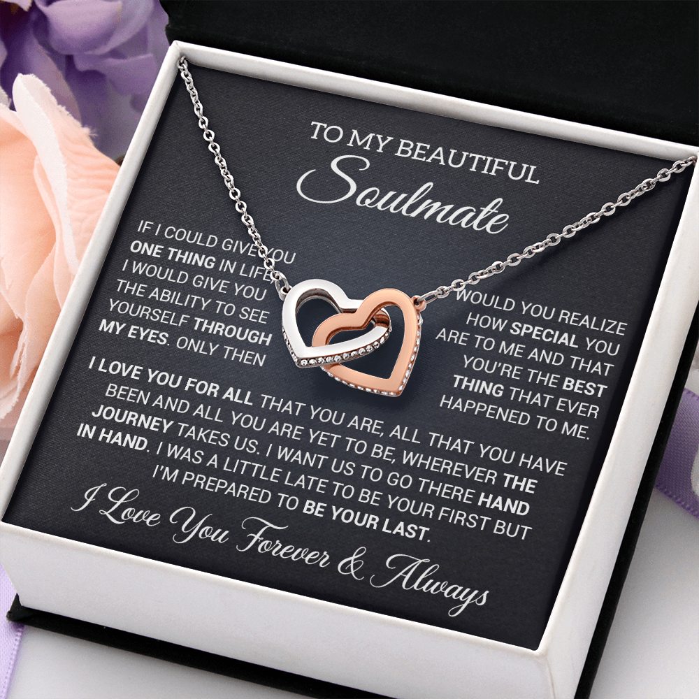 To My Soulmate Necklace, Gift For Wife Girlfriend From Husband, Birthday Gift