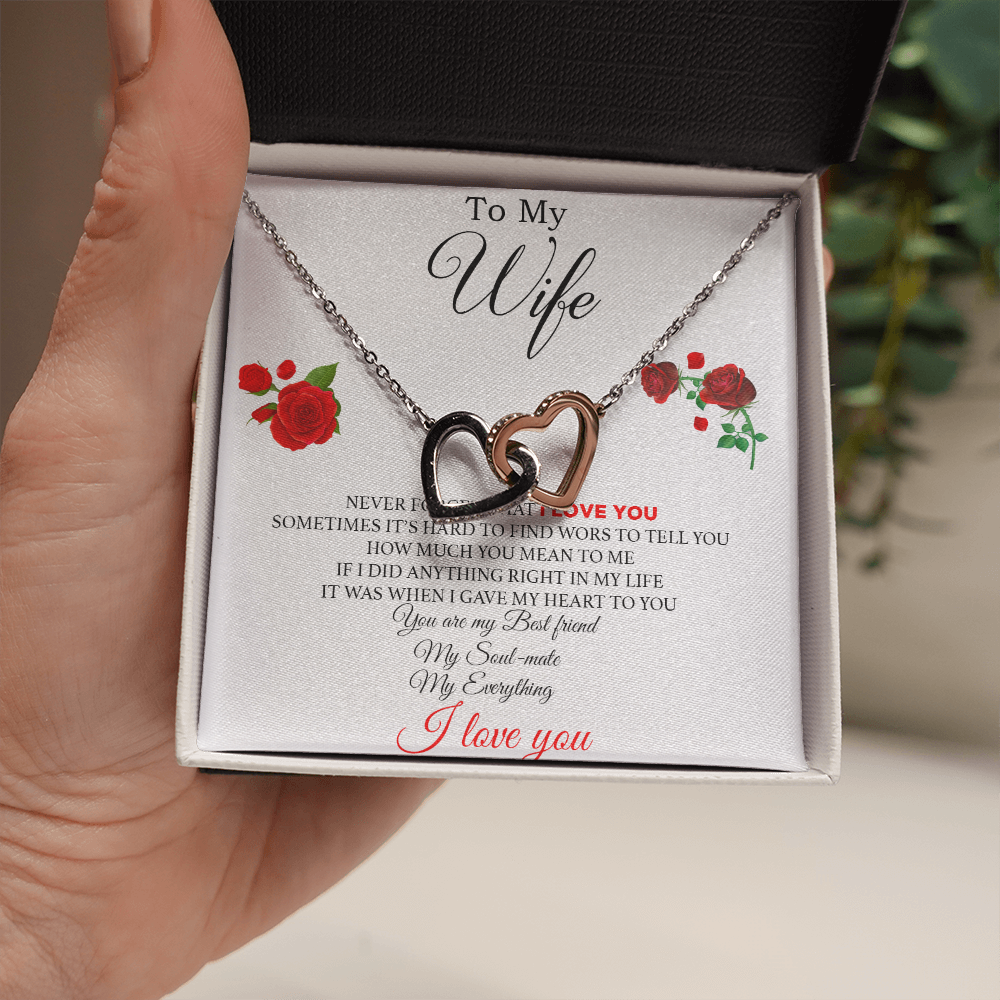 To My Wife Heart Necklace Pendant - Wife And Husband I Love You Gifts For Wife