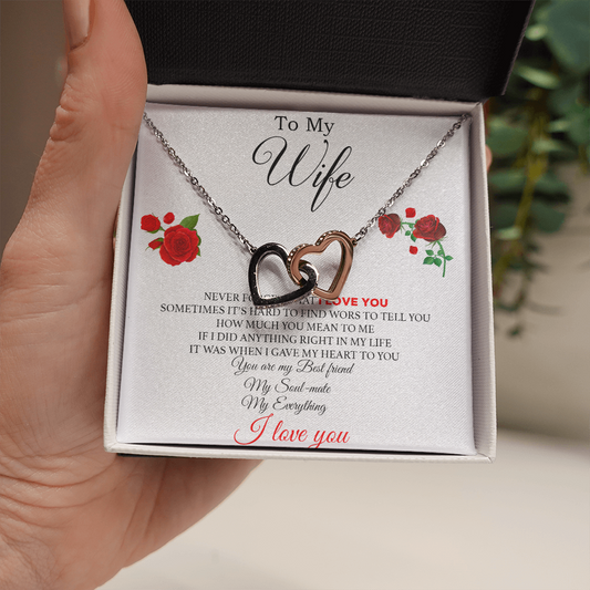 To My Wife Heart Necklace Pendant - Wife And Husband I Love You Gifts For Wife