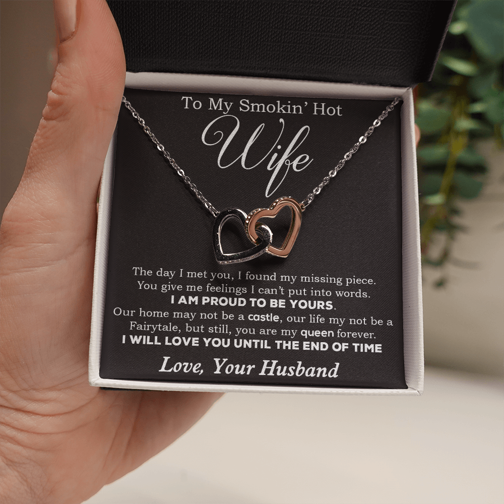 To My Smokin' Hot Wife Necklace, Birthday Necklace For Wife,Birthday Gift