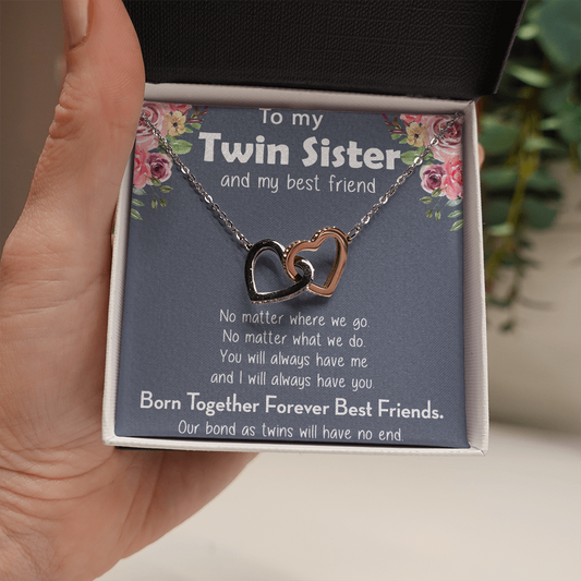 Twin Sister Necklace Gift, My Twin Necklace, Gift for Twin Sister Birthday Gift