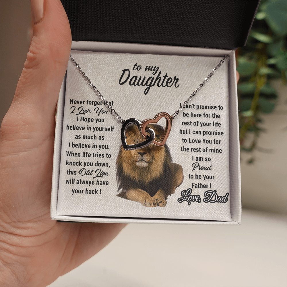 To My Daughter Necklace, Xmas Gift For Daughter From Dad, Daughter Father Lion