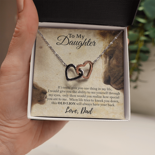 To My Daughter Necklace, Xmas Gift For Daughter From Dad, Daughter Father Lion