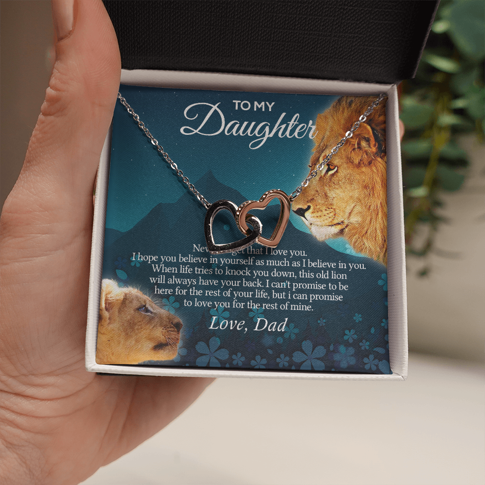 To My Daughter Necklace, Gift For Daughter From Dad, Daughter Father Lion Gift