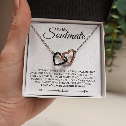 To My Soulmate Necklace Engagement Anniversary Gift for Her Birthday