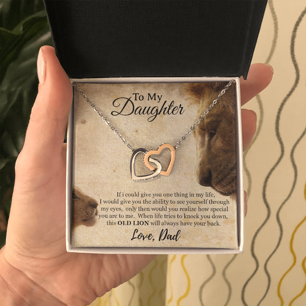 To My Daughter Necklace, Xmas Gift For Daughter From Dad, Daughter Father Lion