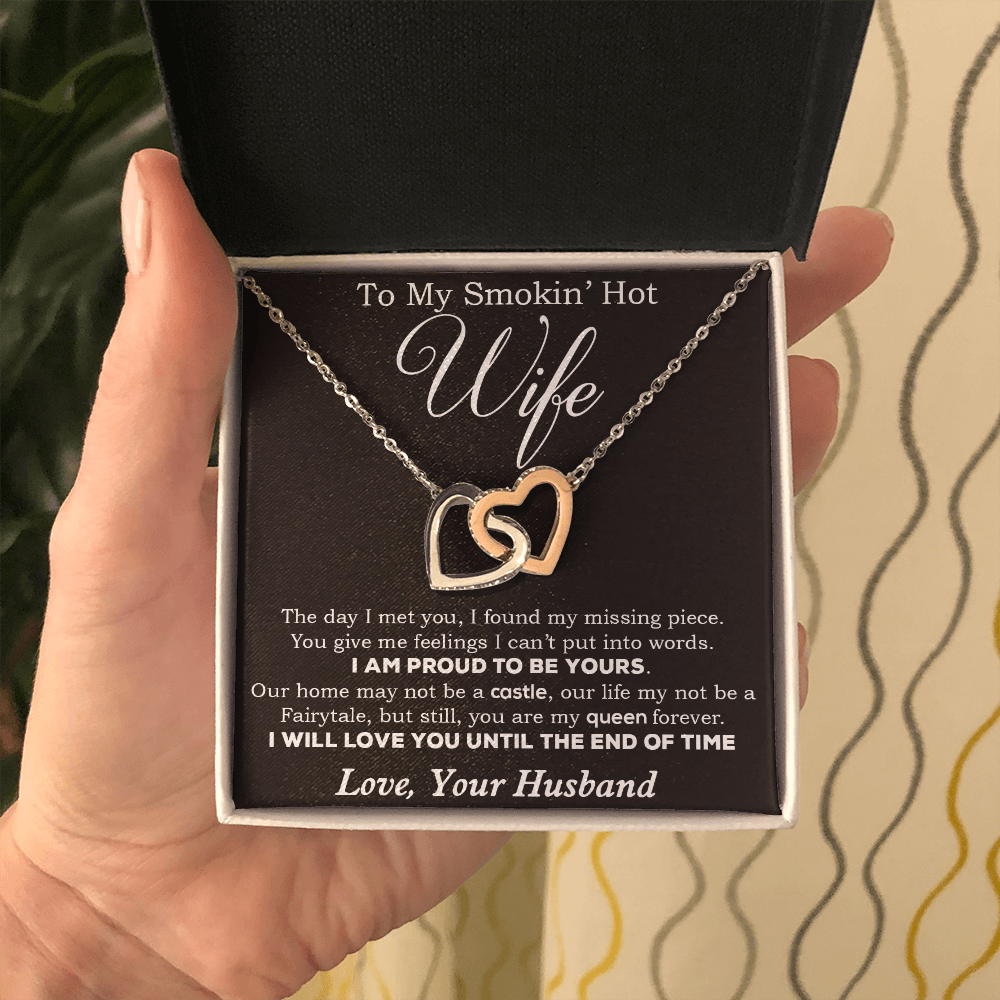 To My Smokin' Hot Wife Necklace, Birthday Necklace For Wife,Birthday Gift