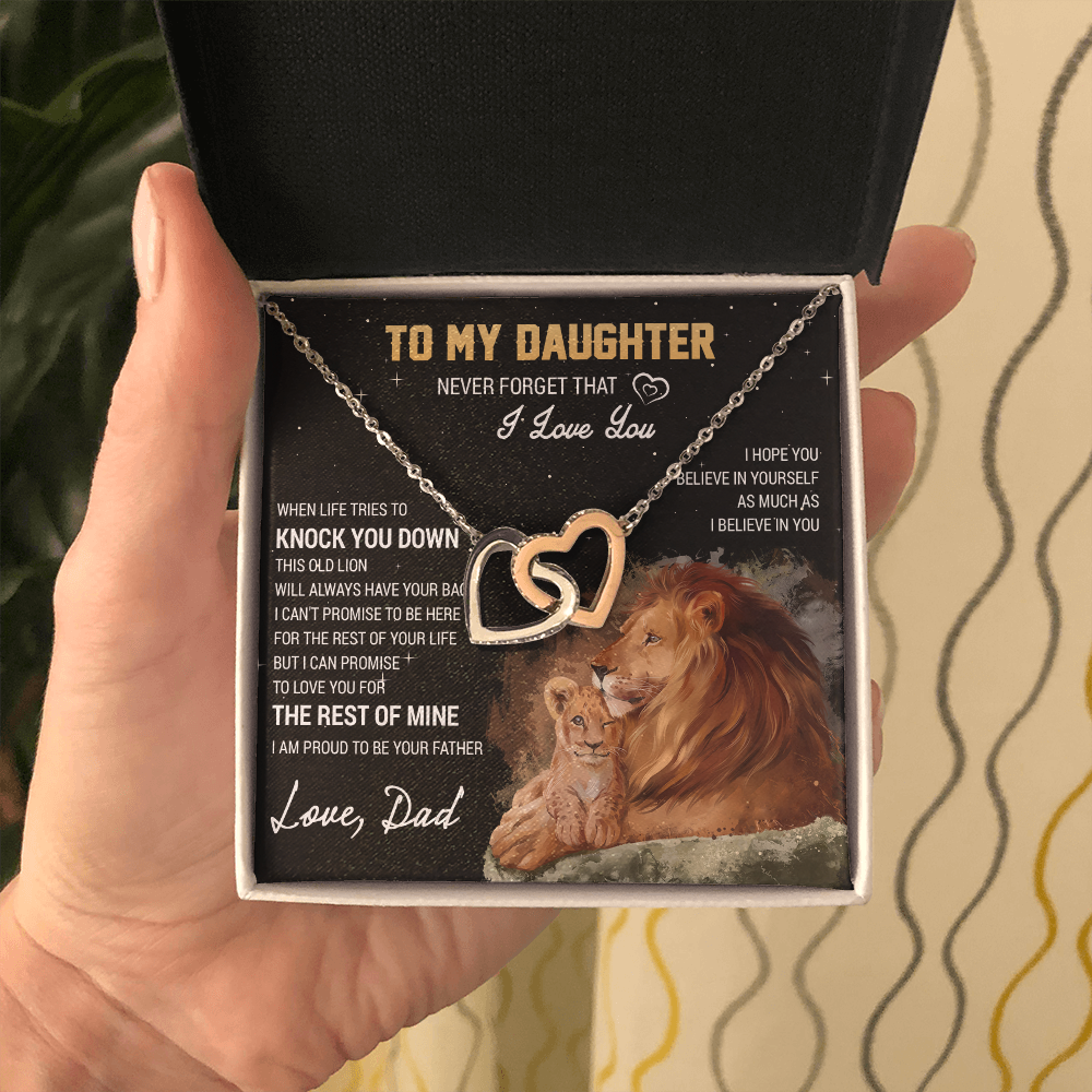 To My Daughter Necklace, Gift For Daughter From Dad, Daughter Father Lion