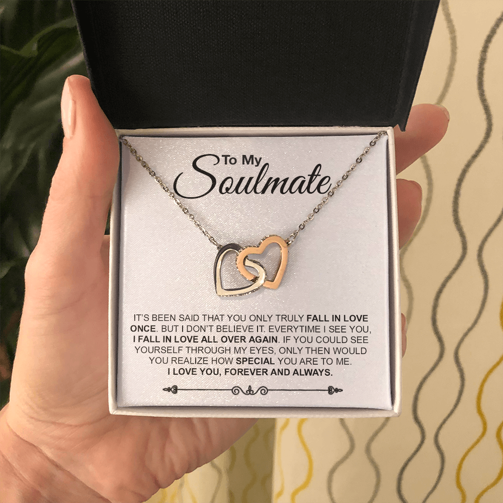 To My Soulmate Necklace Engagement Anniversary Gift for Her Birthday
