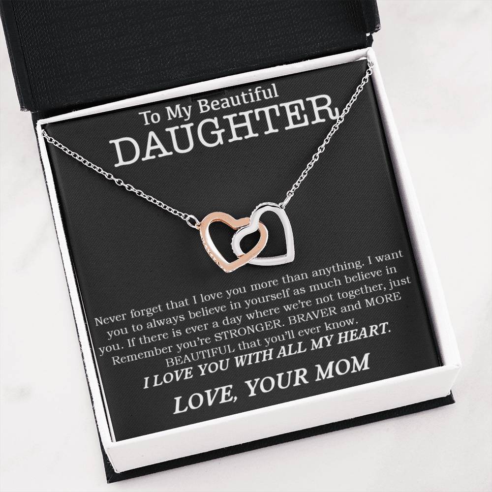 To My Beautiful Daughter Necklace, Necklace for Daughter, Daughter Gifts, Gifts for Daughter