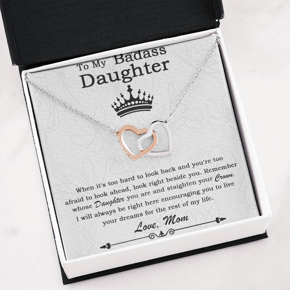 To My Badass Daughter Necklace From Mom, Badass Daughter Necklace Birthday GiFt